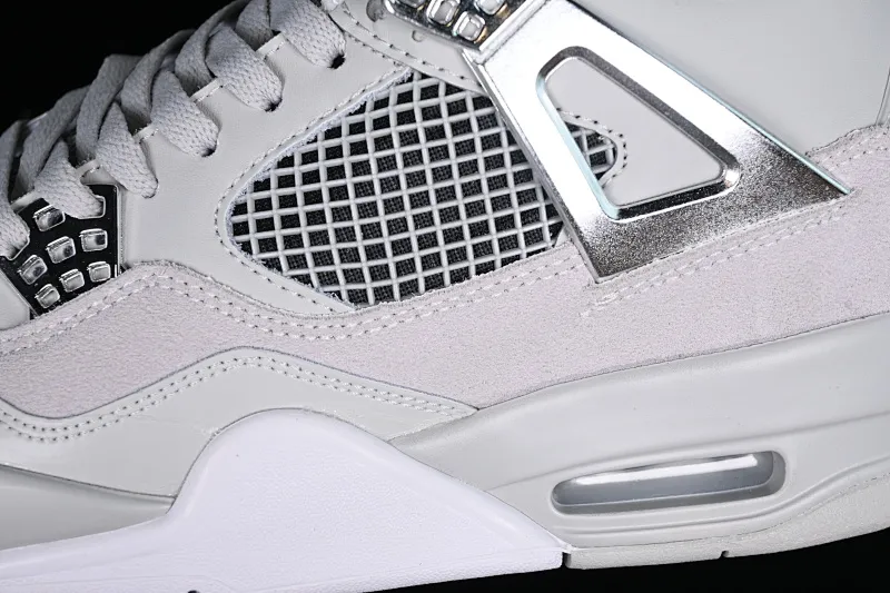 All categories Air Jordan Jordan series basketball shoes Air Jordan 4 cost-effective version Air Jordan 4 Retro "Frozen Moments" AJ4 Joe 4 electroplated silver AQ9129-001